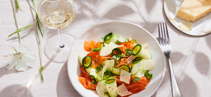 Tagliatelles de courgettes et saumon fumé