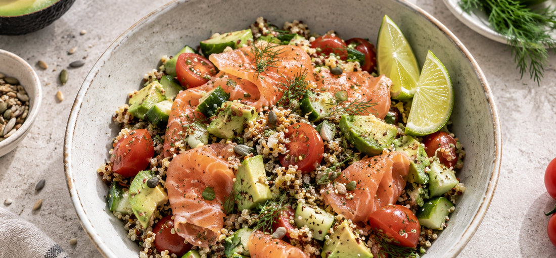 Salade de quinoa au saumon fumé