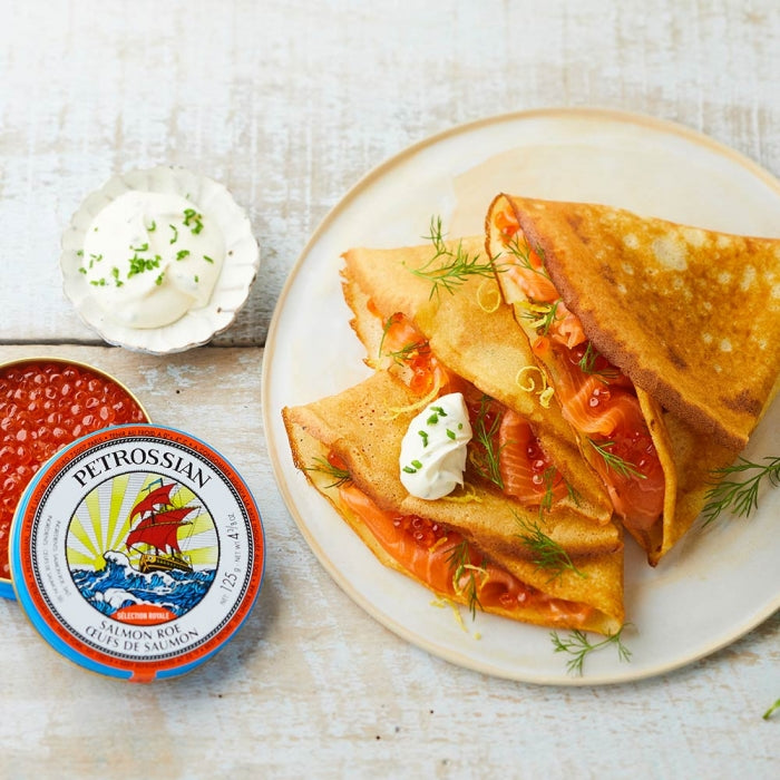 Crêpes au saumon fumé et crème fraîche