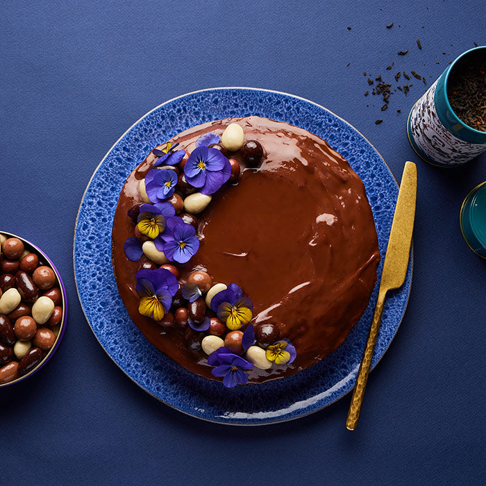 Gâteau au chocolat et glaçage au thé