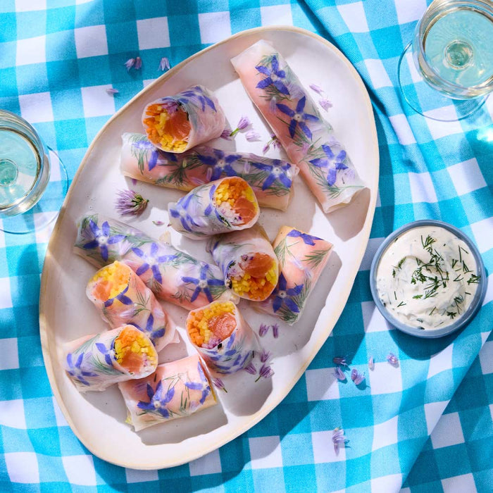 Rouleaux de printemps au saumon fumé