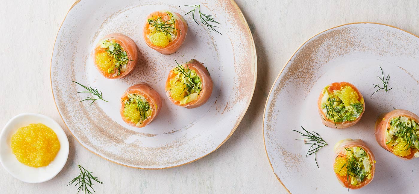 Makis au saumon fumé et aux œufs de brochet au yuzu par Bruno Doucet