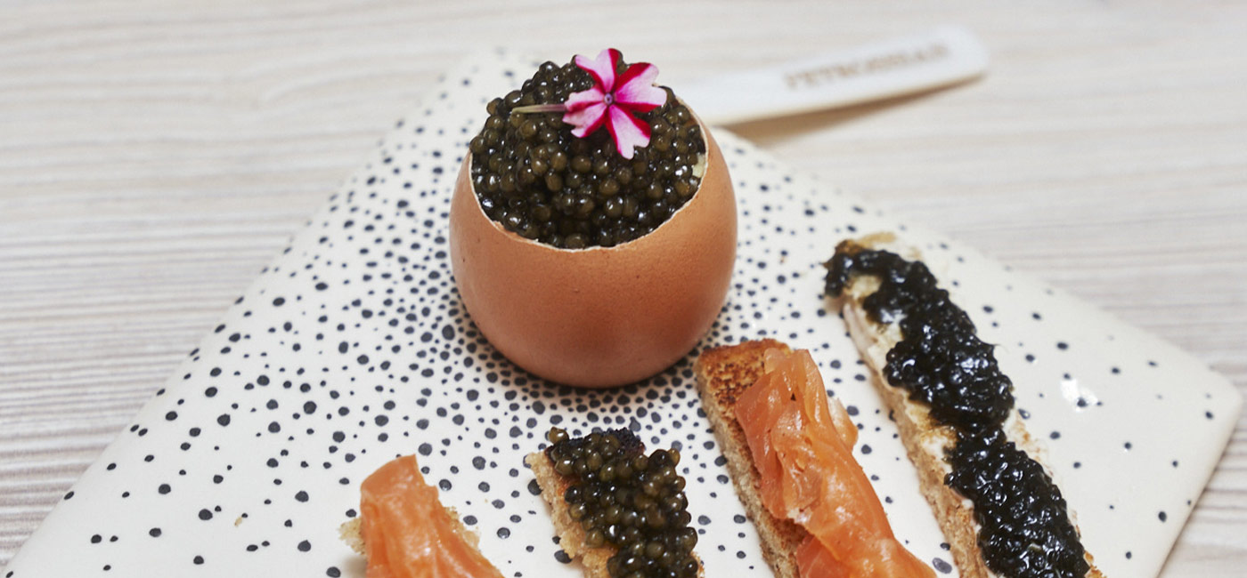 Brouillade d'œufs au caviar Ossetra