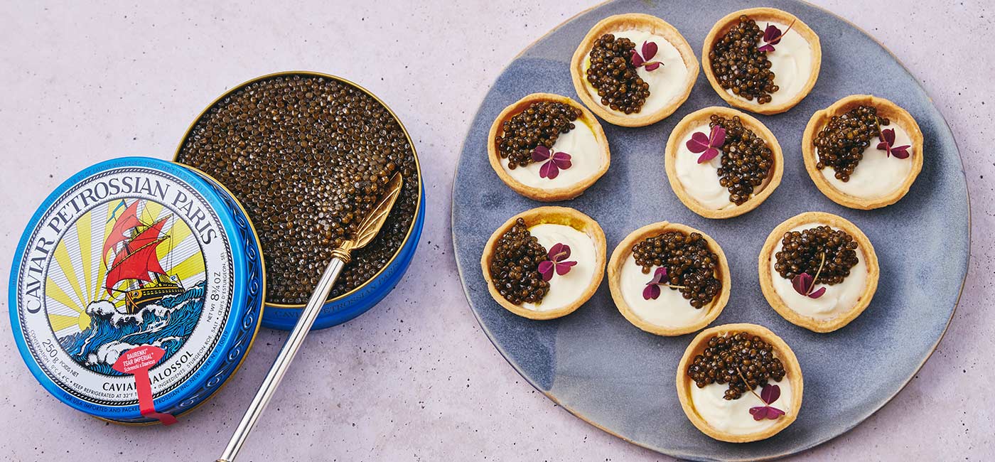 Tartelettes à la crème et au caviar