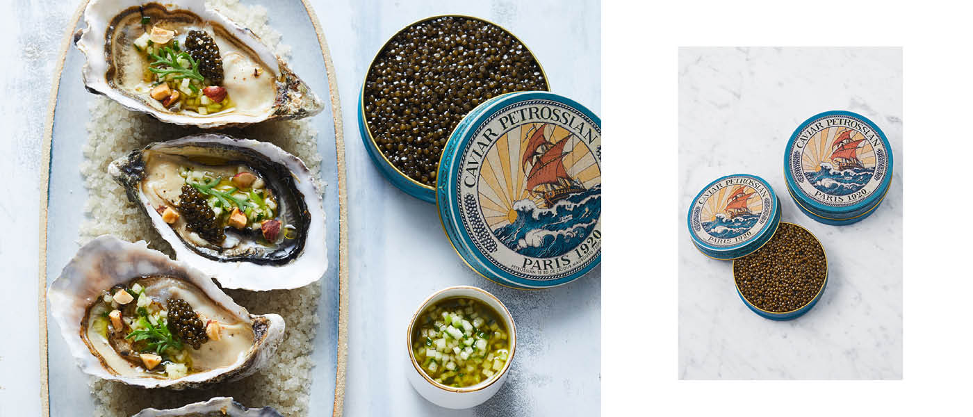 Huître au caviar